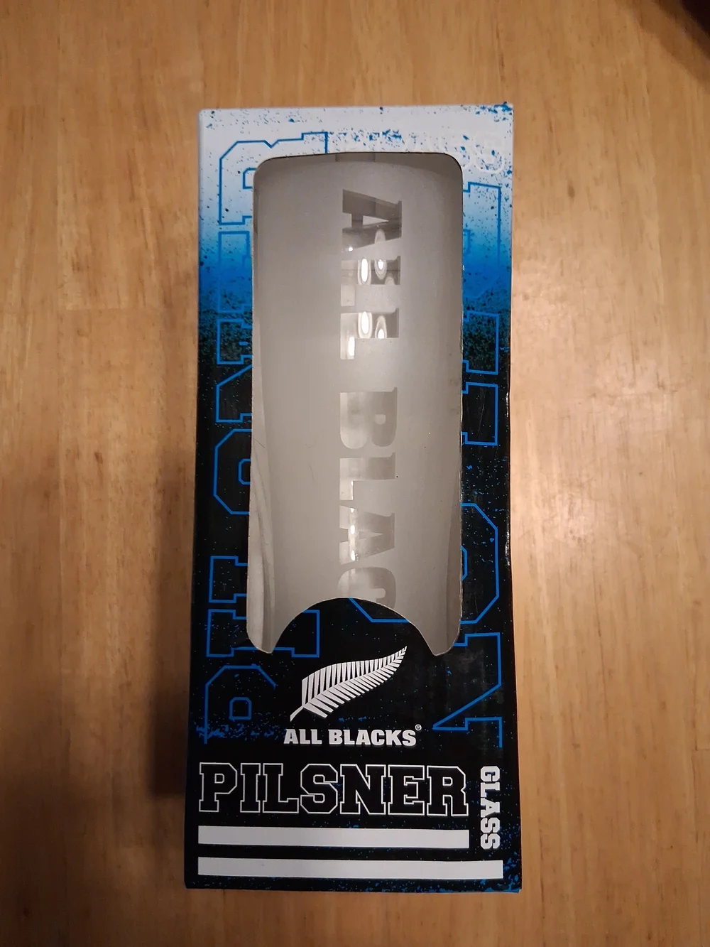 New Zealand Rugby Union All Blacks Pilsner Glass NIB